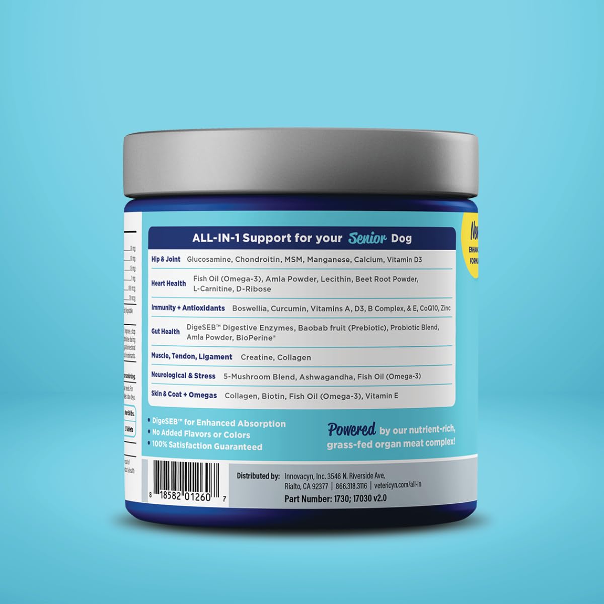 Vetericyn All-in 1 Multifunctional Senior Dog Supplement | Digestive Enzymes + Glucosamine Chondroitin for Hip and Joint Support + Vitamins, Antioxidants, Prebiotics,... 18 Vetericyn All-in 1 Multifunctional Senior Dog Supplement | Digestive Enzymes + Glucosamine Chondroitin for Hip and Joint Support + Vitamins, Antioxidants, Prebiotics,...