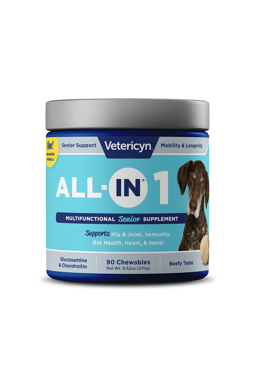 Vetericyn All-in 1 Multifunctional Senior Dog Supplement | Digestive Enzymes + Glucosamine Chondroitin for Hip and Joint Support + Vitamins, Antioxidants, Prebiotics,... 11 Vetericyn All-in 1 Multifunctional Senior Dog Supplement | Digestive Enzymes + Glucosamine Chondroitin for Hip and Joint Support + Vitamins, Antioxidants, Prebiotics,...