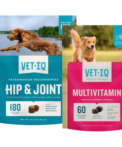 VetIQ Glucosamine Hip & Joint Supplement for Dogs, 180 Soft Chews + VetIQ Multivitamin Supplement for Dogs, 60 Count, Dog Supplements Made in The USA