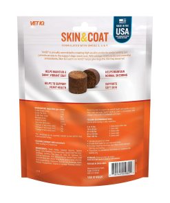 VetIQ Skin and Coat Supplement for Dogs, Helps Maintain Healthy Skin and Shiny Coat, Hickory Smoke Flavor Dog Chew, Made in The USA, 60 Count (Pack of 2)