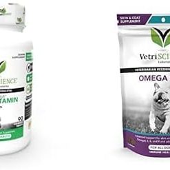 VetriScience Canine Plus MultiVitamin for Dogs, 90 Tablets & Omega Plus Advanced Skin Supplement for Dogs, 40 Chews