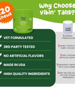 Vibin’ Tails Dog Multivitamin, Chewable Dog Vitamins and Supplements with Glucosamine, Chondroitin, Probiotics & Omega-3 for Hip & Joint, Skin & Coat – Puppy & Senior...