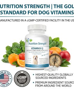 Vitamin B12 for Dogs Plus Folate & Calcium, Support the Nervous System & Blood Cell Formation, Help Sustain Cellular Energy Generation & Maintain DNA Synthesis, 120 Chewable...