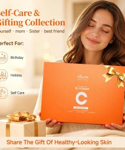Vitamin C Niacinamide Skincare Set, Daily Facial Care Routine with 6-Piece