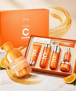Vitamin C Niacinamide Skincare Set, Daily Facial Care Routine with 6-Piece