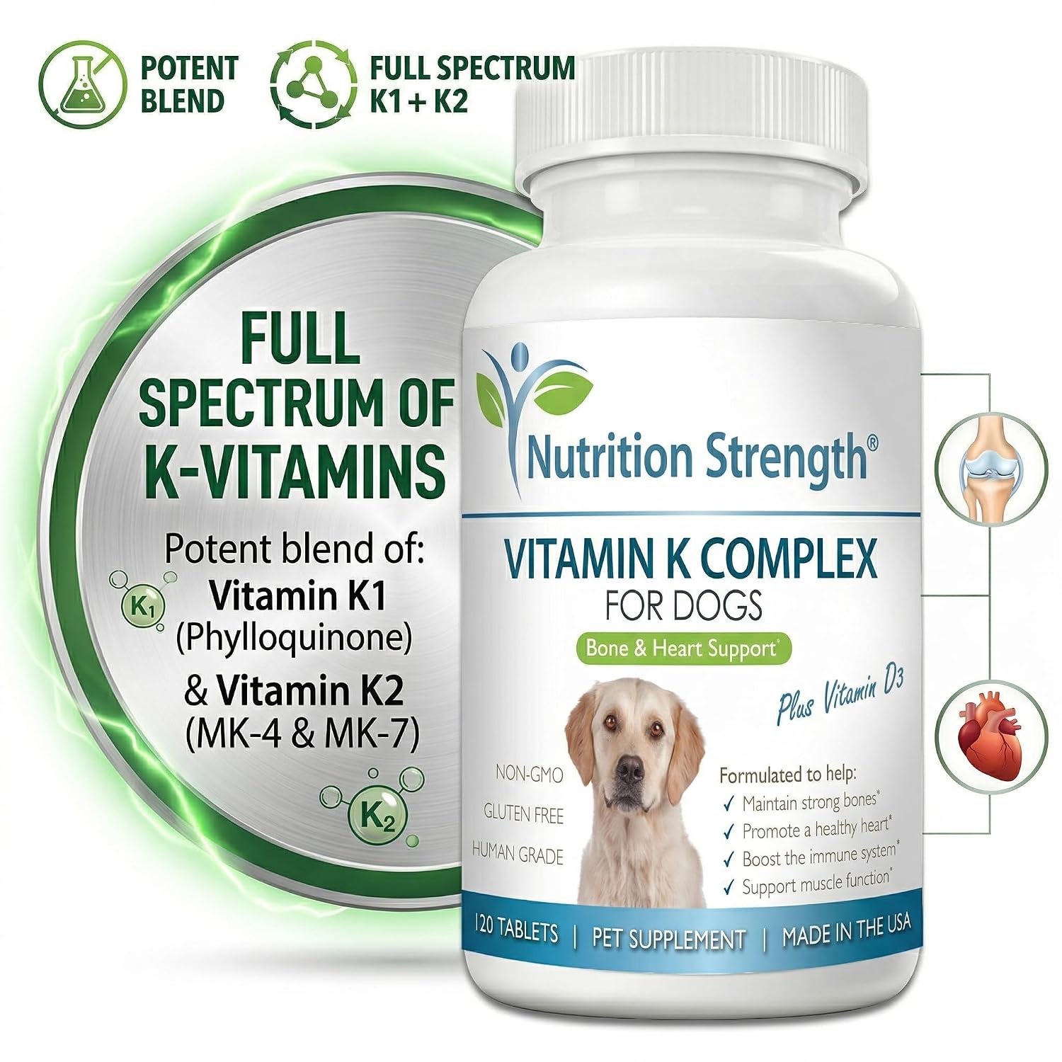 Vitamin K for Dogs | K1 & K2 (MK4 + MK7) + Vitamin D3 15 Vitamin K for Dogs | K1 & K2 (MK4 + MK7) + Vitamin D3
