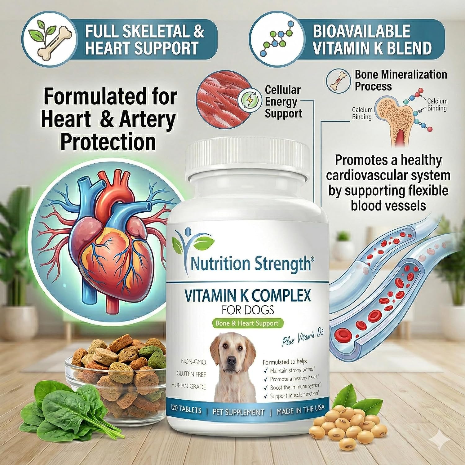 Vitamin K for Dogs | K1 & K2 (MK4 + MK7) + Vitamin D3 16 Vitamin K for Dogs | K1 & K2 (MK4 + MK7) + Vitamin D3