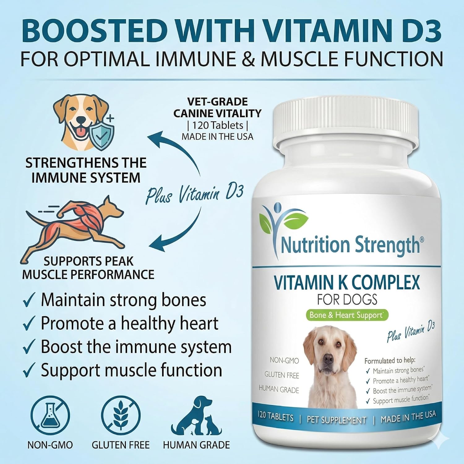 Vitamin K for Dogs | K1 & K2 (MK4 + MK7) + Vitamin D3 17 Vitamin K for Dogs | K1 & K2 (MK4 + MK7) + Vitamin D3