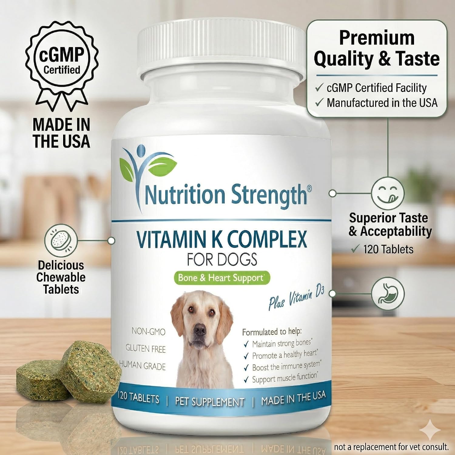 Vitamin K for Dogs | K1 & K2 (MK4 + MK7) + Vitamin D3 18 Vitamin K for Dogs | K1 & K2 (MK4 + MK7) + Vitamin D3
