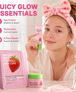 Watermelon Skin Care Set for Teen Girls Women,Facial Care Gift Set for Kids