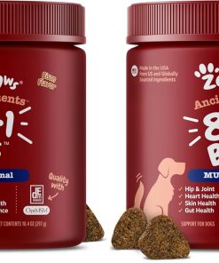 Zesty Paws Dog Multivitamin, Chewable Dog Vitamins and Supplements for Hip & Joints, Skin & Coat, Omega 3 Fish Oil for Dogs- Senior & Puppy Multivitamin - Bison- 90ct (Pack of 2)