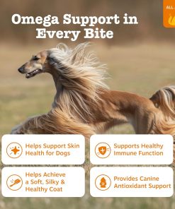 Zesty Paws Omega 3 Fish Oil for Dogs - Zesty Paw Dog Vitamins and Supplements for Hip, Joint & Skin, Bacon (90 Chews) (Pack of 2)