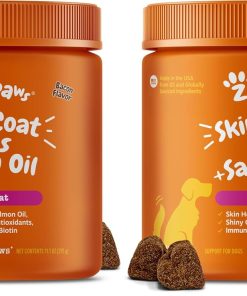 Zesty Paws Omega 3 Fish Oil for Dogs - Zesty Paw Dog Vitamins and Supplements for Hip, Joint & Skin, Bacon (90 Chews) (Pack of 2)