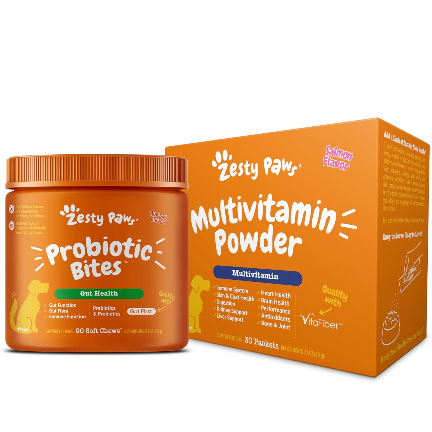 Zesty Paws Probiotic Bites Pumpkin + Multivitamin Powder for Dogs 11 Zesty Paws Probiotic Bites Pumpkin + Multivitamin Powder for Dogs