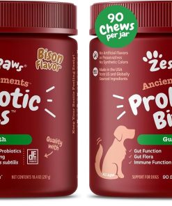 Zesty Paws Probiotics for Dogs, Digestive Enzymes Gut Flora, Digestive Health, Diarrhea & Bowel Support, DE111, Dog Probiotics Soft Chew for Pet Immune System, Chicken, 90 Ct...