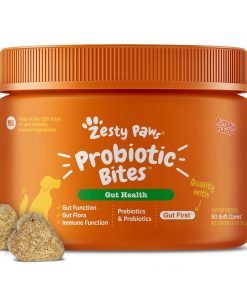 Zesty Paws Probiotics for Dogs, Digestive Enzymes Gut Flora, Digestive Health, Diarrhea & Bowel Support, DE111, Dog Probiotics Soft Chew for Pet Immune System, Chicken, 50 Ct...