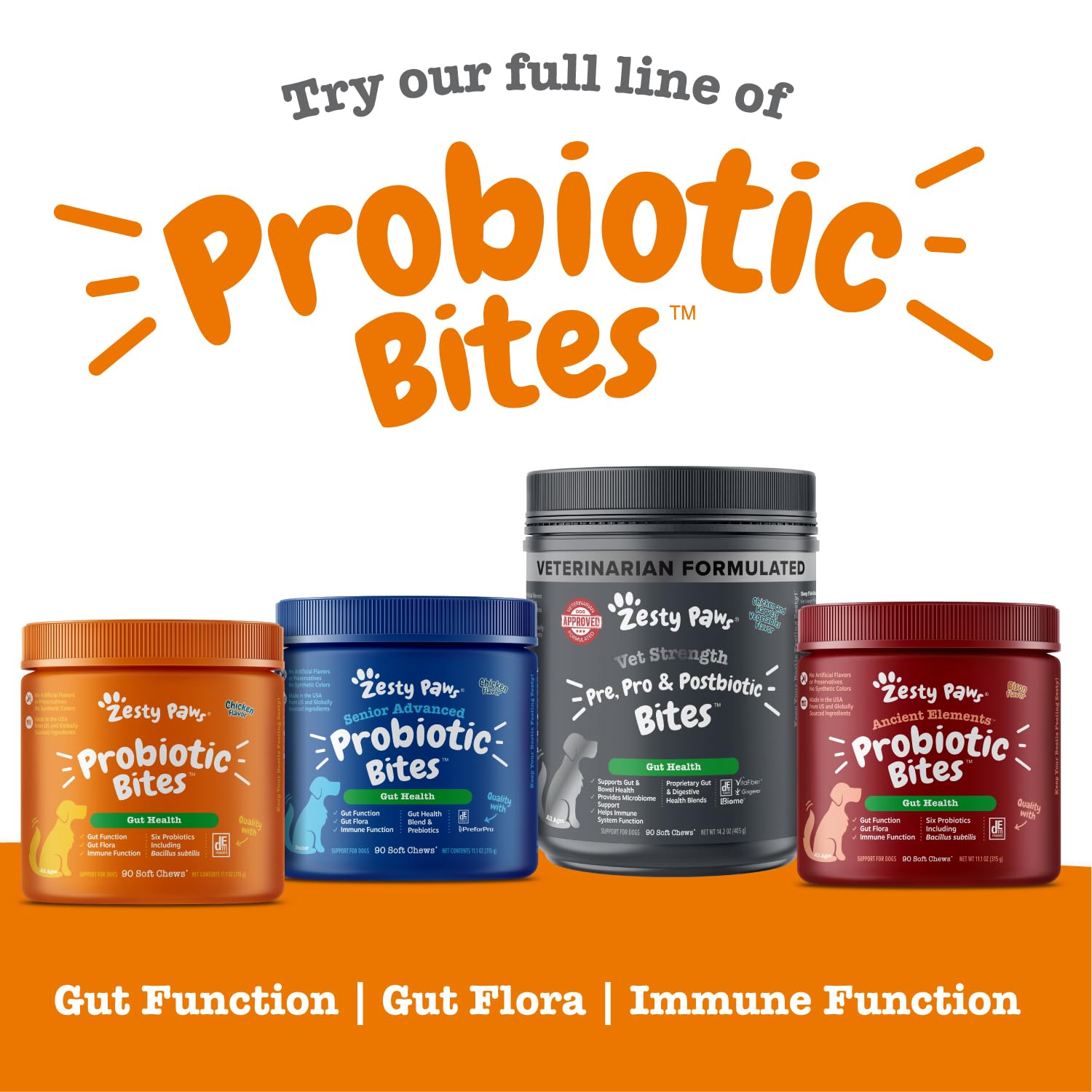 Zesty Paws Probiotics for Dogs, Digestive Enzymes Gut Flora, Digestive Health, Diarrhea & Bowel Support, DE111, Dog Probiotics Soft Chew for Pet Immune System, Chicken, 90 Ct... 16 Zesty Paws Probiotics for Dogs, Digestive Enzymes Gut Flora, Digestive Health, Diarrhea & Bowel Support, DE111, Dog Probiotics Soft Chew for Pet Immune System, Chicken, 90 Ct...