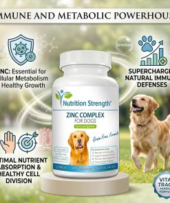 Zinc for Dogs to Support Healthy Skin & Coat, Promote Normal Growth, Balanced Immune Function & Cellular Metabolism, with Biotin, Folate, Selenium & Vitamin E, 120 Chewable Tablets
