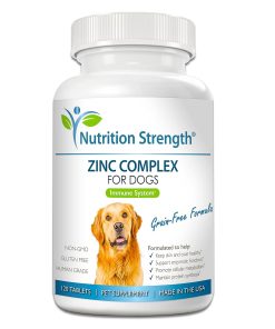 Zinc for Dogs to Support Healthy Skin & Coat, Promote Normal Growth, Balanced Immune Function & Cellular Metabolism, with Biotin, Folate, Selenium & Vitamin E, 120 Chewable Tablets
